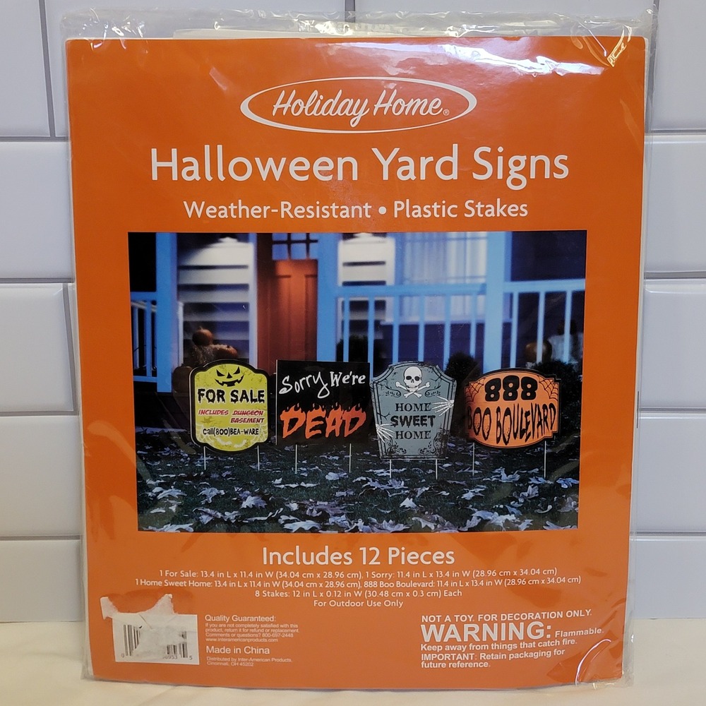 Holiday‎ Home Halloween Yard Signs Set of 4 Outdoor Decoration Weather Resistant